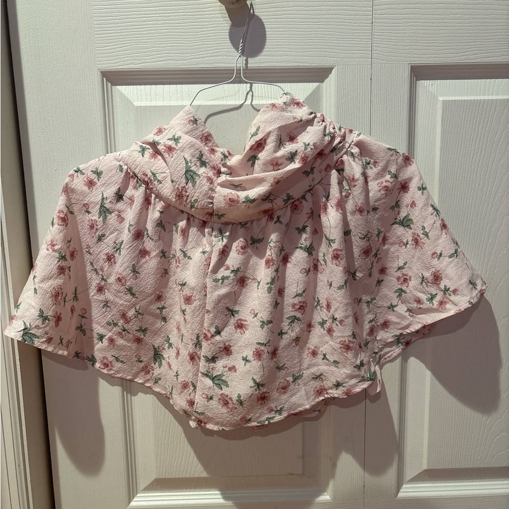 Pink floral skirt